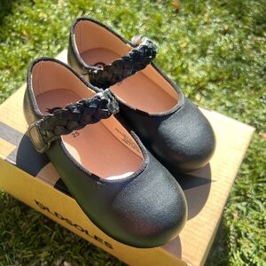 Brand new black leather shoes